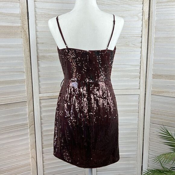 BCBG MaxAzria Steph Sequin Cocktail Wrap Dress 6 - Picture 6 of 13